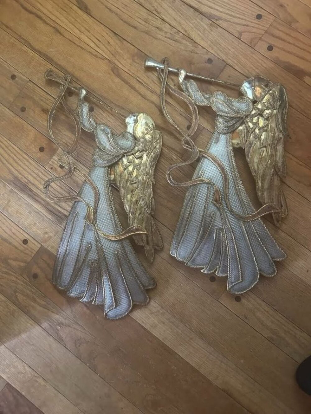 Gorgeous Vintage Mixed-Metal Art Angel Wall Art